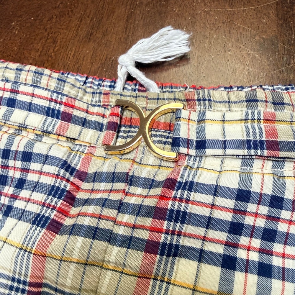 Lord Jeff Plaid Shorts Women S Multicolor Vintage Preppy Buckle Detail USA Made - Picture 2 of 8